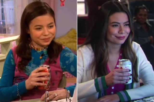 Nickelodeon; Paramount+ Miranda Cosgrove in the 'interesting' meme from 'iCarly'