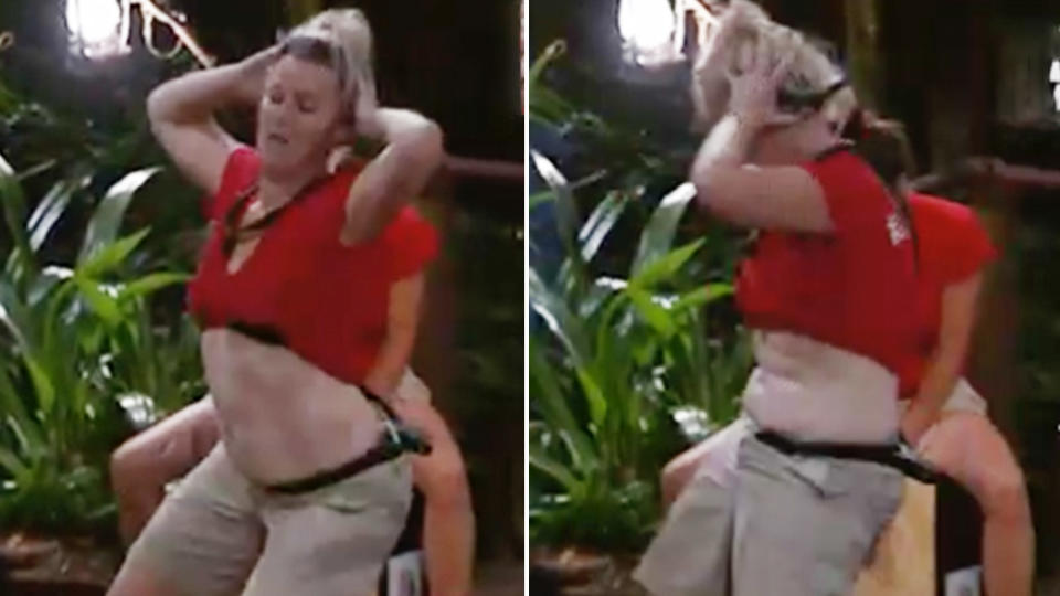 I'm A Celebrity star Jess Eva has turned heads with her 'sexy' belly dance. Photo: Channel 10.