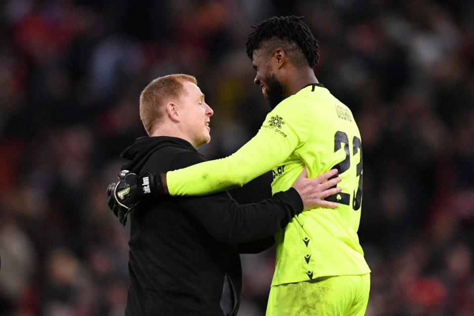 Neil Lennon saw his goalkeeper produce an inspired display (AFP via Getty Images)