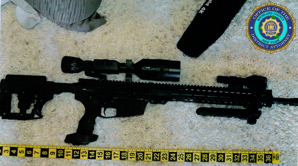 One of two assault rifles seized at a Haverstraw home April 27, 2022, during an investigation into the mailing of ghost gun parts