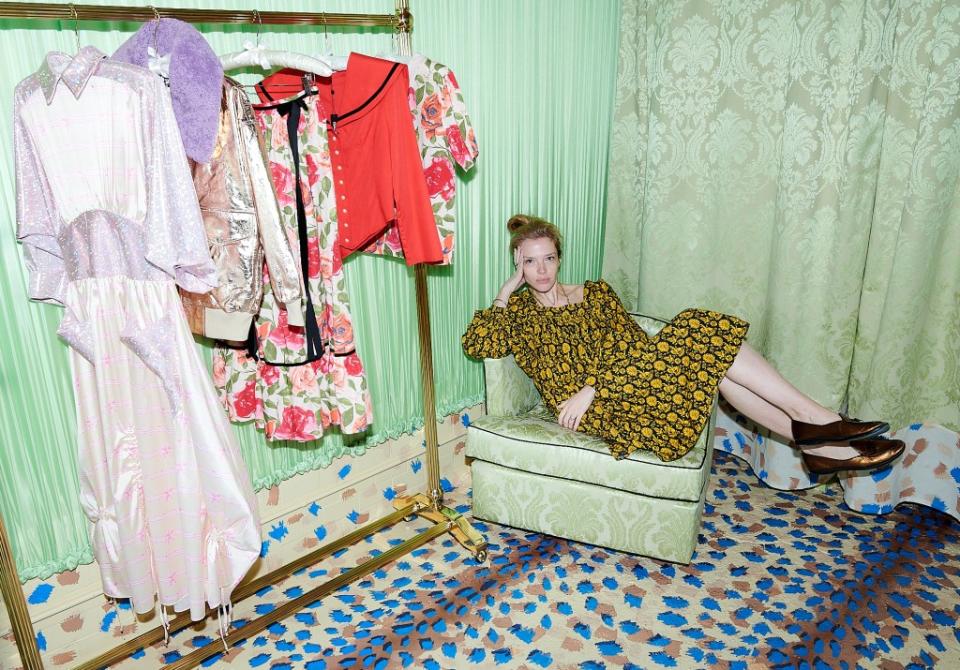 Batsheva Hay (above) lounges in her new granny-chic shop in Soho. Courtesy of the store.