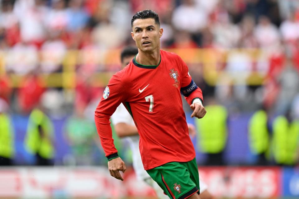 Ronaldo created Bruno Fernandes’ goal against Turkey (AFP via Getty Images)