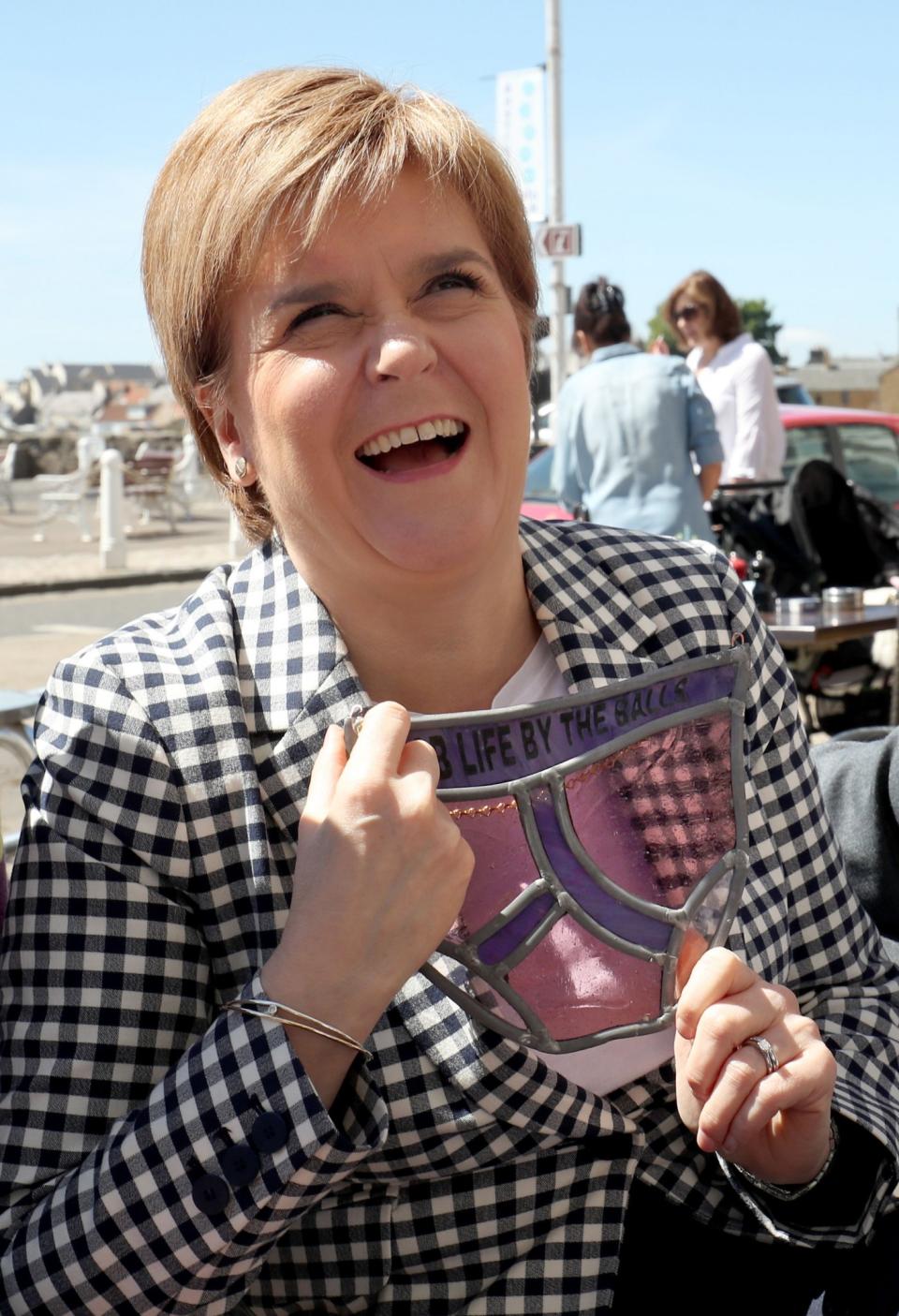 Nicola Sturgeon was given some glass pants