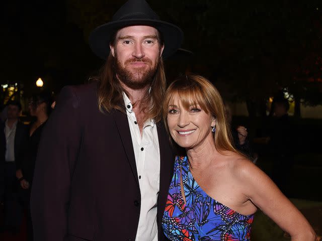 <p>Gilbert Flores/Variety/Penske Media/Getty</p> Jane Seymour and son Sean at the premiere of 'The Offer' on April 20th, 2022 in Los Angeles, California.