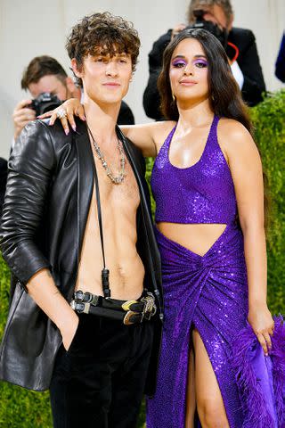 Jeff Kravitz/FilmMagic Shawn Mendes and Camila Cabello at the 2021 Met Gala in New York City
