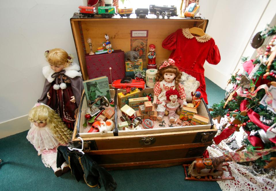 A trunkful of Christmas Joy as seen at the Sheboygan County Historical Research Center’s Treemendous Celebration holiday display as seen, Wednesday, November 30, 2022, in Sheboygan Falls, Wis.