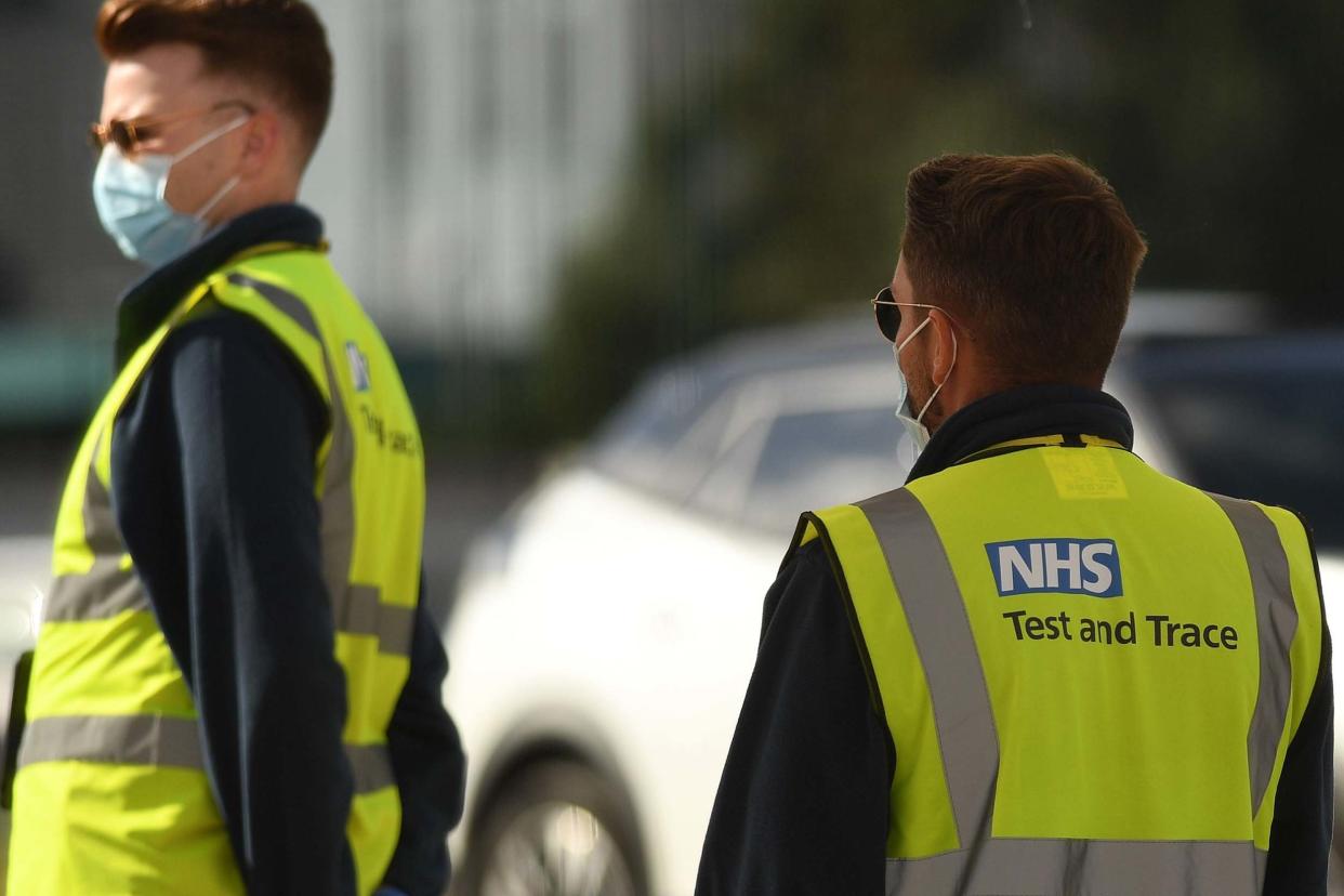 Under strain: an NHS COVID-19 walk-in testing centre in Bolton: AFP via Getty Images