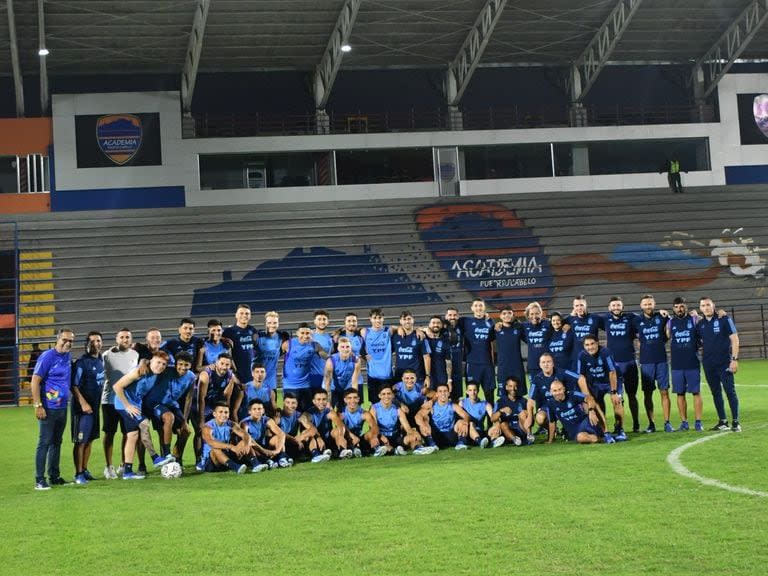 El plantel de la selección argentina que participa del Preolímpico Sub 23