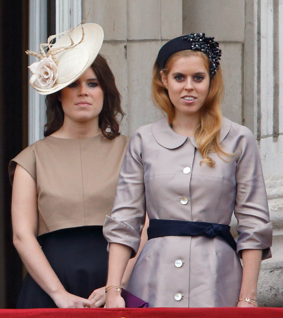 Princess Beatrice and Princess Eugenie at Trooping the Colour 2015