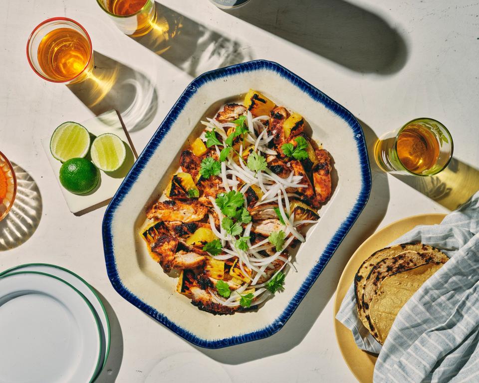 Tacos on the table in 45 minutes? Yes, please. <a href="https://www.epicurious.com/recipes/food/views/ba-syn-easy-chicken-al-pastor?mbid=synd_yahoo_rss" rel="nofollow noopener" target="_blank" data-ylk="slk:See recipe.;elm:context_link;itc:0" class="link ">See recipe.</a>