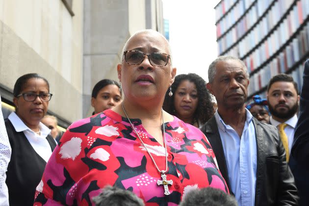 Mina Smallman, the mother of Bibaa Henry and Nichole Smallman outside the Old Bailey, in London on Tuesday July 6, 2021. (Photo: via Associated Press)