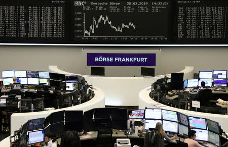 The German share price index DAX graph is pictured at the stock exchange in Frankfurt, Germany, March 25, 2019. REUTERS/Staff