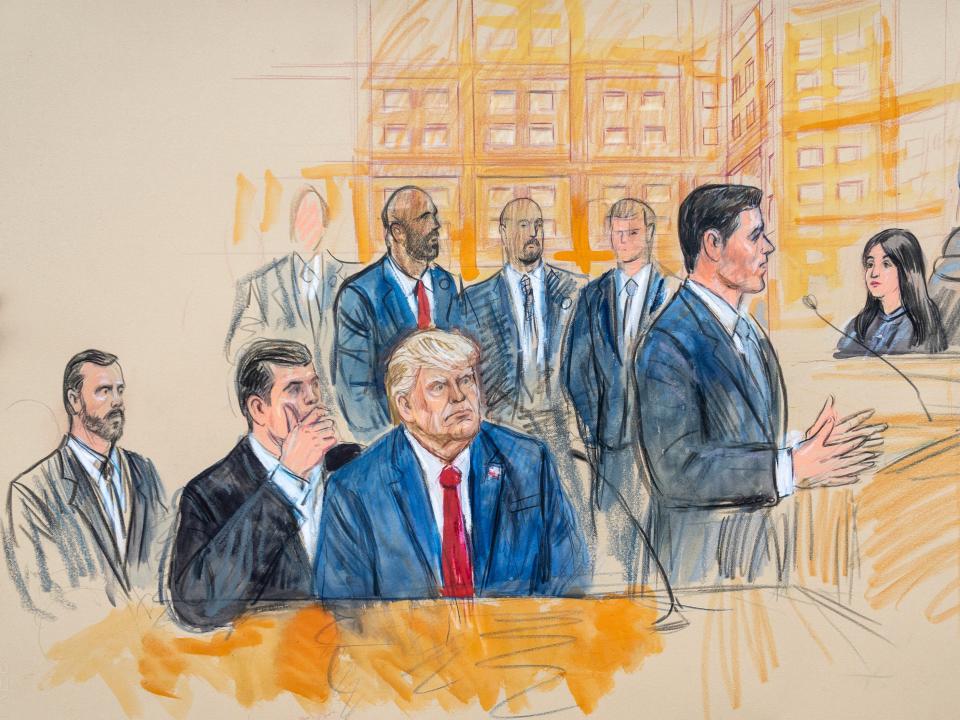 Trump courtroom sketch