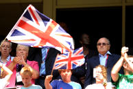 FIFA President Sepp Blatter (right) in the stands during the Womens Football, First Round, Group E match at the Millennium Stadium, Cardiff. (Photo by Andrew Matthews/PA Images via Getty Images)