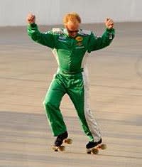 Morgan Shepherd isn't afraid to put on the skates and roll around the race track