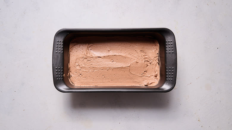 chocolate ice cream in loaf pan