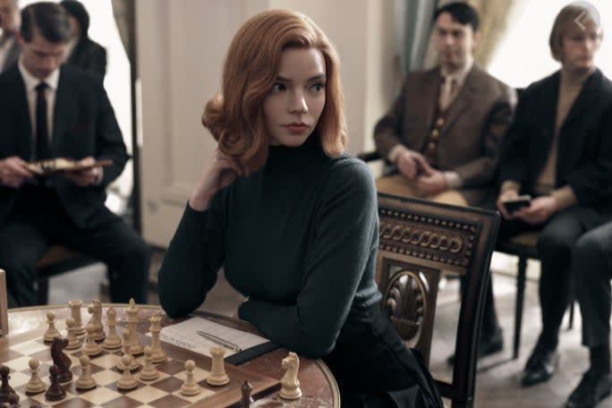  Anya Taylor-Joy in The Queen’s Gambit. The festival organisers hope the success of Netflix’s hit show can help drive attendance at its chess festival in Trafalgar Square (Netflix)