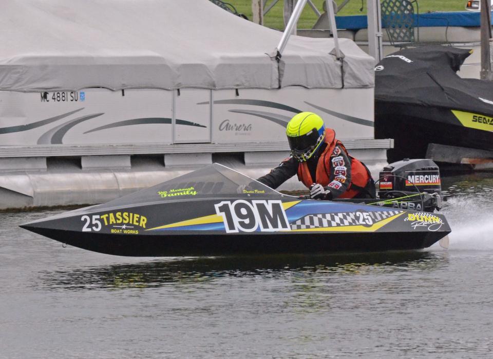 Hessel native Dustin Fierek will have to find room for another patch along his sleeve, as he earned a fifth straight national championship in the 75th running of the Top O' Michigan Marathon Nationals outboard boat race. Fierek's nine-year-old son, Carson, also earned a JSR title.