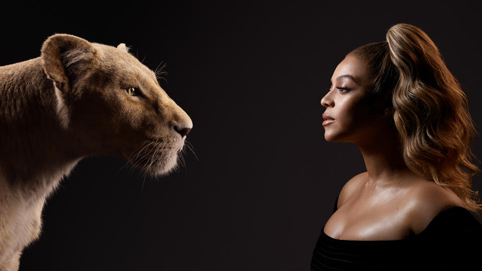 Beyoncé with character Nala. Photo: Disney