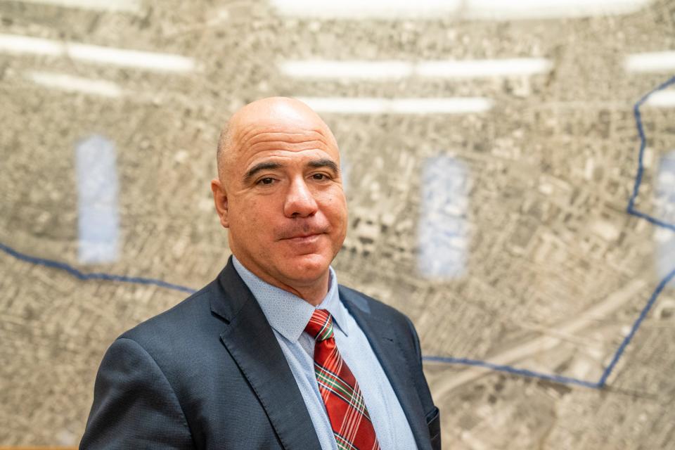 Ray Guidetti, part of the Hackensack response team, poses for a photo at Hackensack City Hall on Thursday, Dec. 22, 2022.