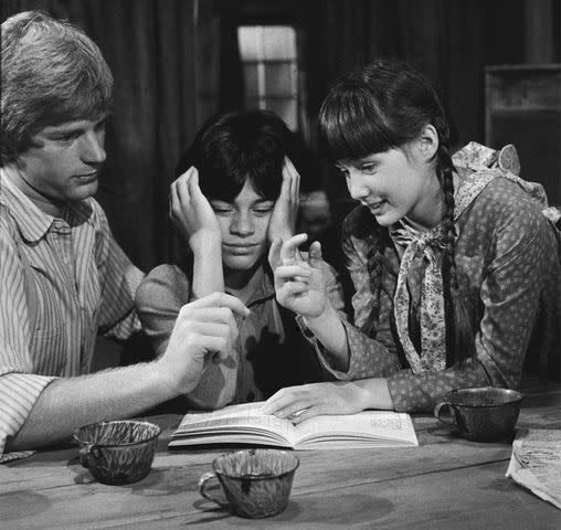 <p>NBCU Photo Bank/NBCUniversal via Getty</p> (l-r) Dean Butler as Almanzo James Wilder, Jonathan Hall Kovacs as Matthew, Shannen Doherty as Jenny Wilder