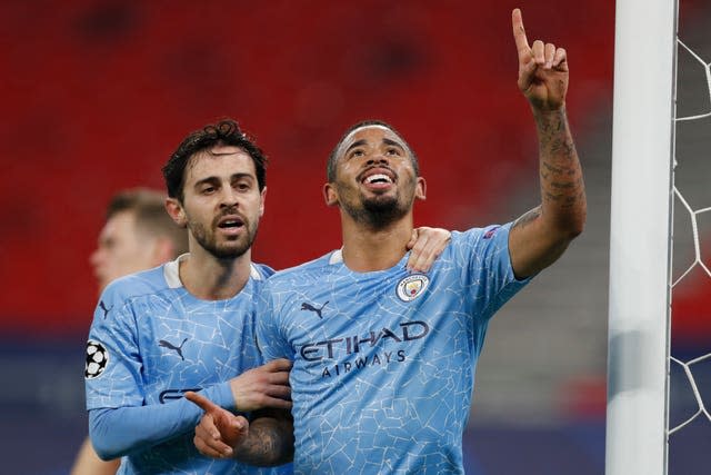 Bernardo Silva (left) and Gabriel Jesus (right) scored City's goals in Budapest