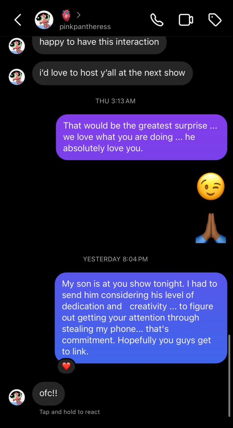 <h1 class="title">Usher's Son Stole His Dad's Phone to Slide into PinkPantheress's DMs</h1><cite class="credit">Courtesy of Instagram</cite>