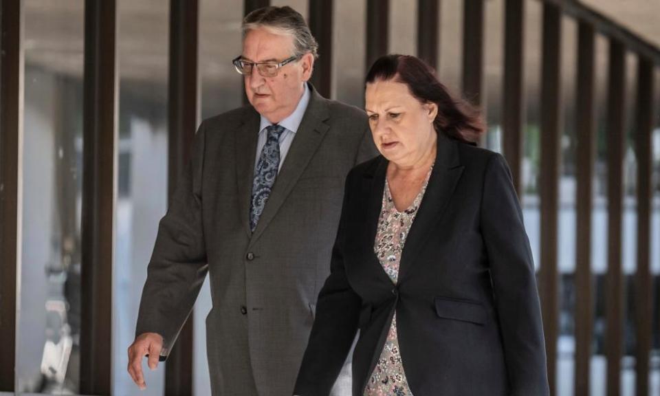 John and Susan Letby arriving at Manchester crown court.