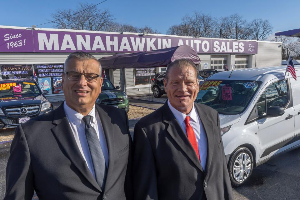 Owner TJ Schultz (right) and his brother (and manager) James Schultz of Manahawkin Auto Sales, a family-owned used car dealership in the Manahawkin section of Stafford that's celebrating its 60th anniversary this year.