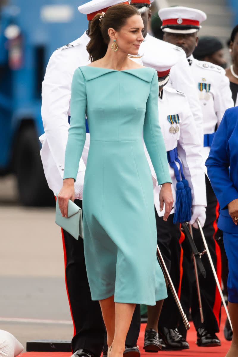 The aquamarine statement collar dress