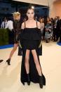 Hailee wore something completely different when she arrived in this black Vera Wang creation.
