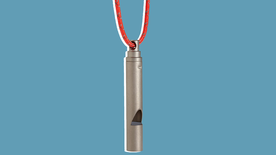 A whistle can be a great substitute for a yell or scream if needed.