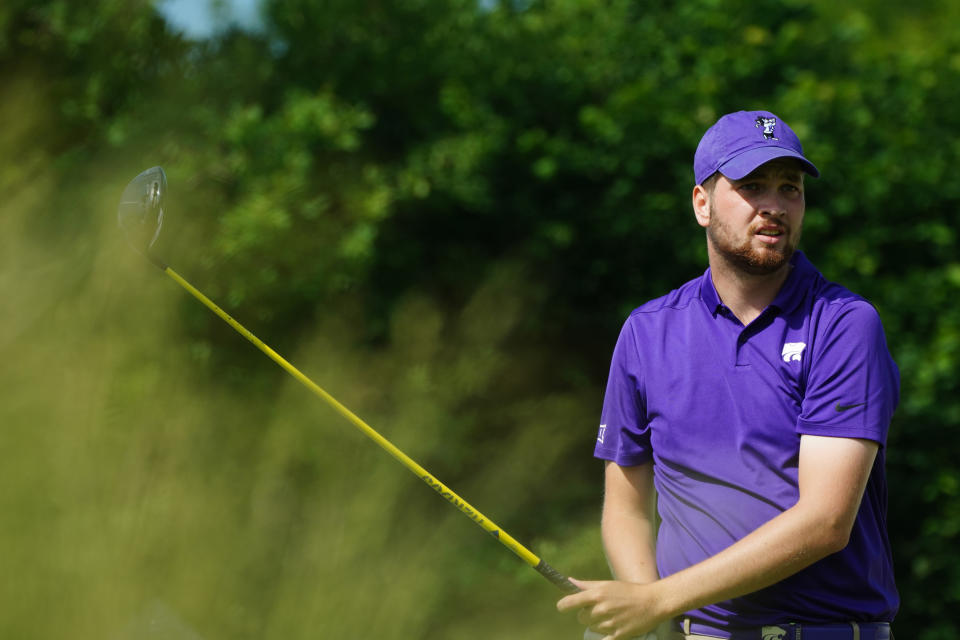 Tim Tillmanns of Germany in action during Day One of the Kaskada Golf Challenge at Kaskada Golf Resort on June 16, 2022, in Brno, Czech Republic. (Photo by Johannes Simon/Getty Images)