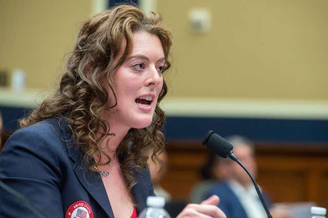 Olympic swimmer Allison Schmitt gives evidence to the House Energy and Commerce subcommittee in Washington DC