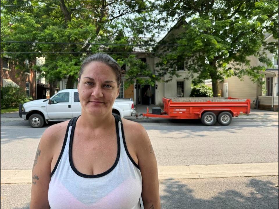 Krista-Lynn Pixley, who lives nearby, stood outside 159 John St. while the landlord was emptying debris from the fire at the house that occurred on Aug. 3, 2024, killing 67-year-old Walter Lasher.