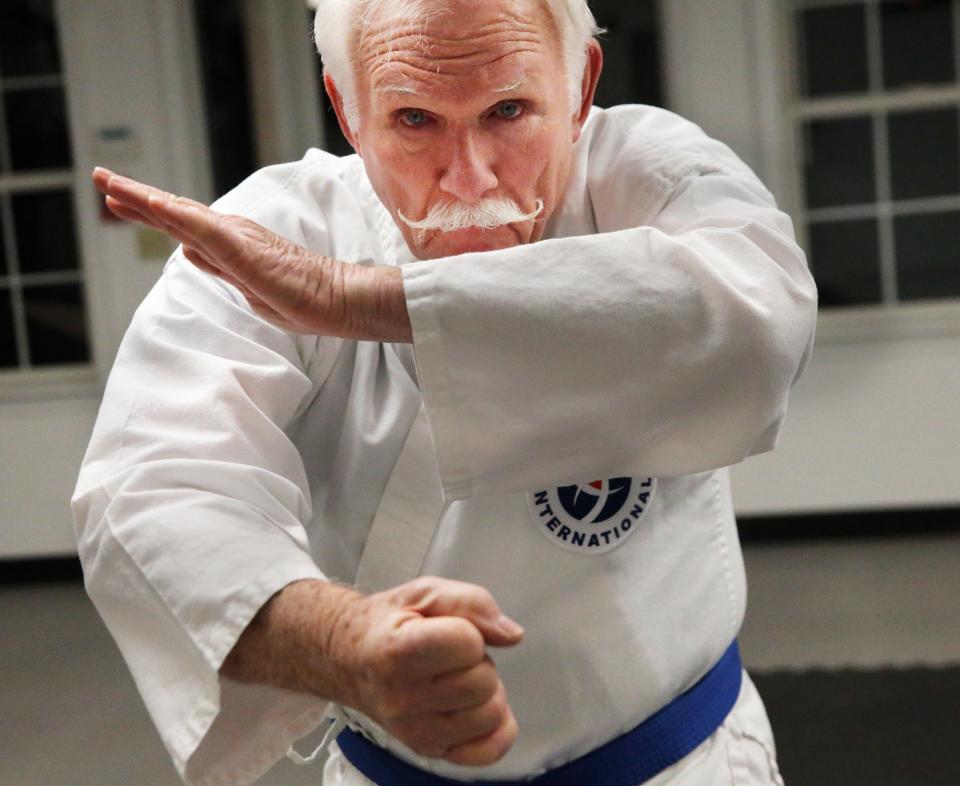 Don Staton is 82 and was the first student to sign up for Karate International's new campus expansion into Barrington.
