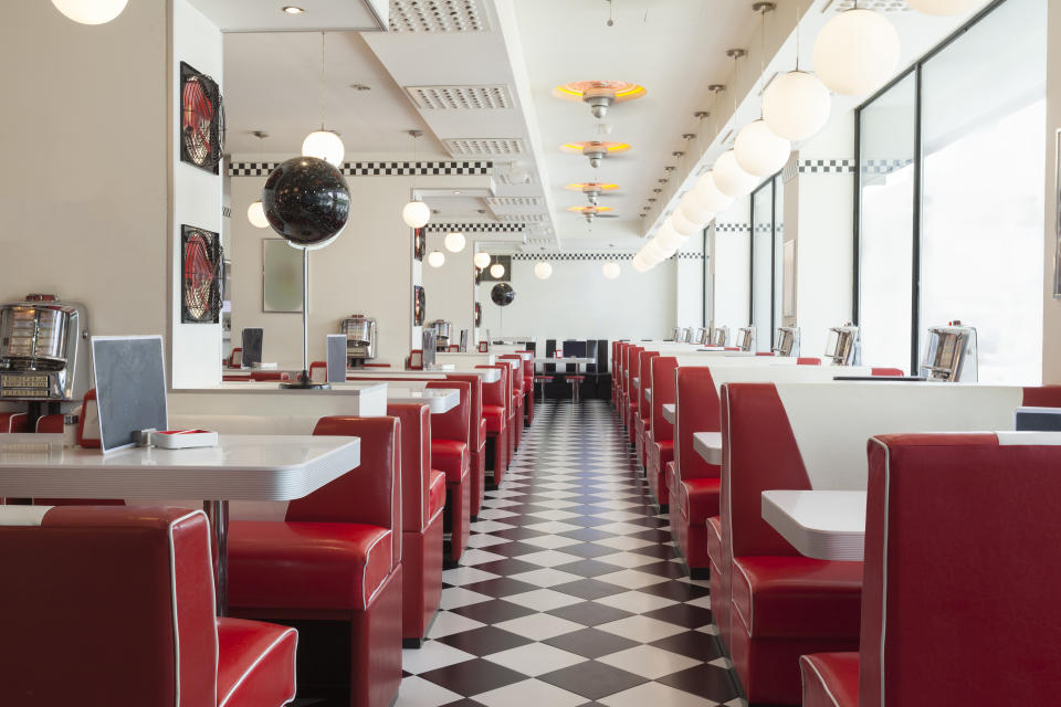 row of diner booths