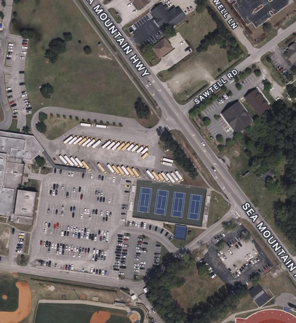 An accident on Sea Mountain Highway in front of North Myrtle Beach High School has traffic blocked, according to the South Carolina Highway Patrol.