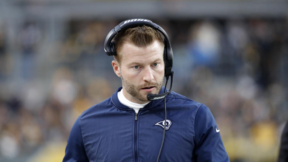 Sean McVay raised an obvious question on Thursday. (AP Photo/Don Wright)