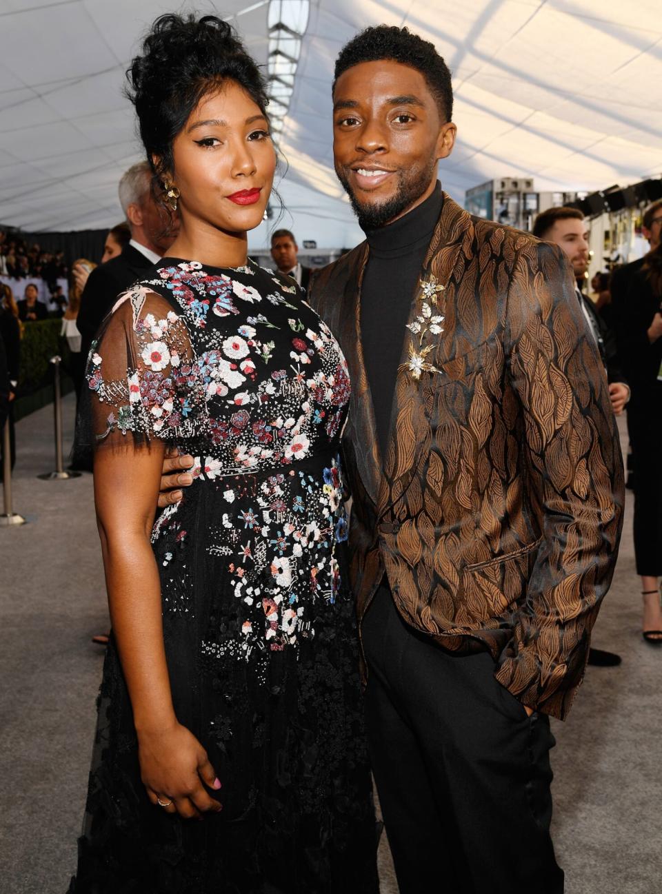 Taylor Simone Ledward and Chadwick Boseman