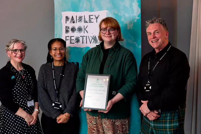 Catherine Wilson Garry - winner of the 0ver-18s category (Janet Coats Memorial Prize with the judges Courtney Stoddart, Mairi Murphy and Shaun Moore)