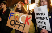 <p>Demonstrators take part in a protest against U.S. President Donald Trump in Glasgow, Scotland, Feb. 20, 2017. (Photo: Russell Cheyne/Reuters) </p>