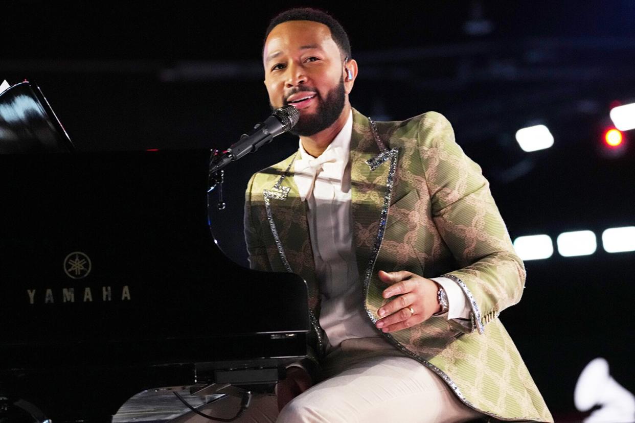 John Legend performs onstage during MusiCares Person of the Year honoring Joni Mitchell at MGM Grand Marquee Ballroom on April 01, 2022 in Las Vegas, Nevada.
