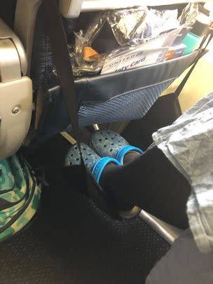 An airplane footrest