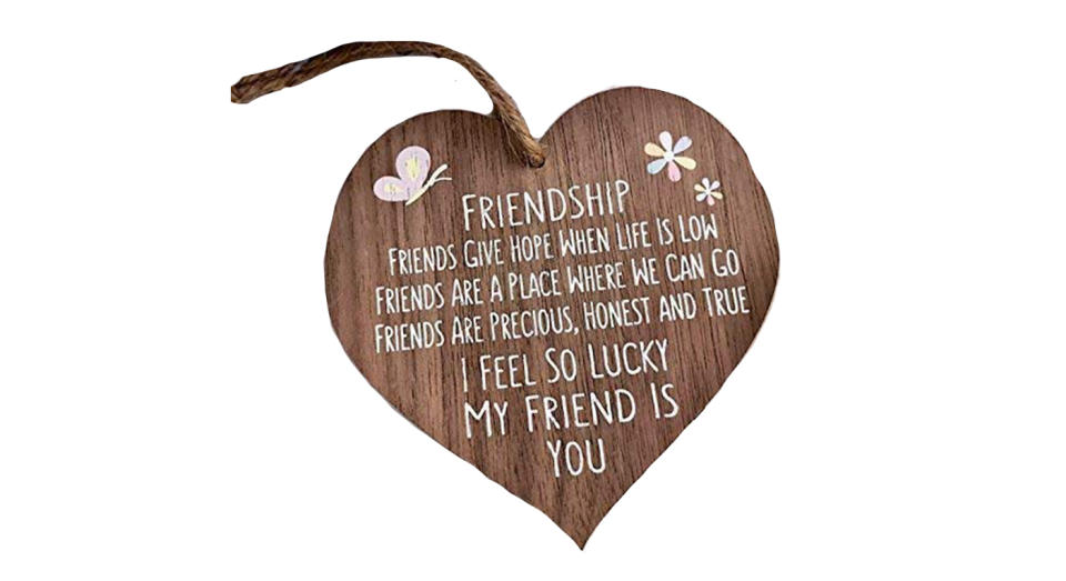 I'm Lucky My Friend Is You Wooden Hanging Heart