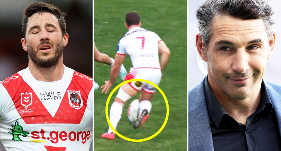 Billy Slater has warned the Dragons about moving on Ben Hunt after the skipper copped backlash from fans over a horror moment against Canberra. Pic: Getty/Nine