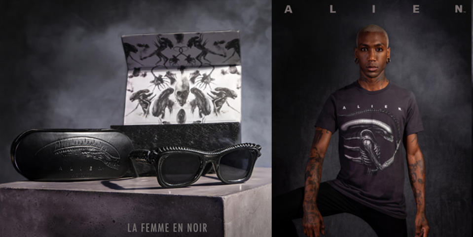 Le Femme en Noir Alien sunglasses and t-shirt