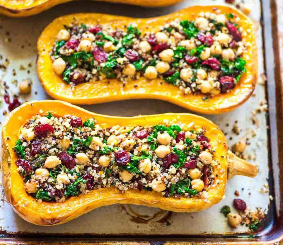 Quinoa-Stuffed Butternut Squash from Well Plated