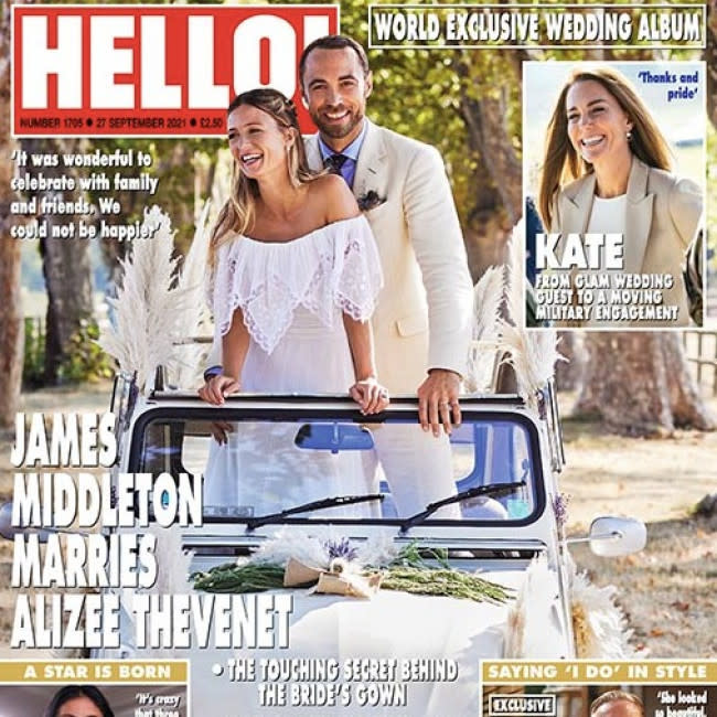 James Middleton y Alizée Thevenet en la portada de la revista HELLO! credit:Bang Showbiz