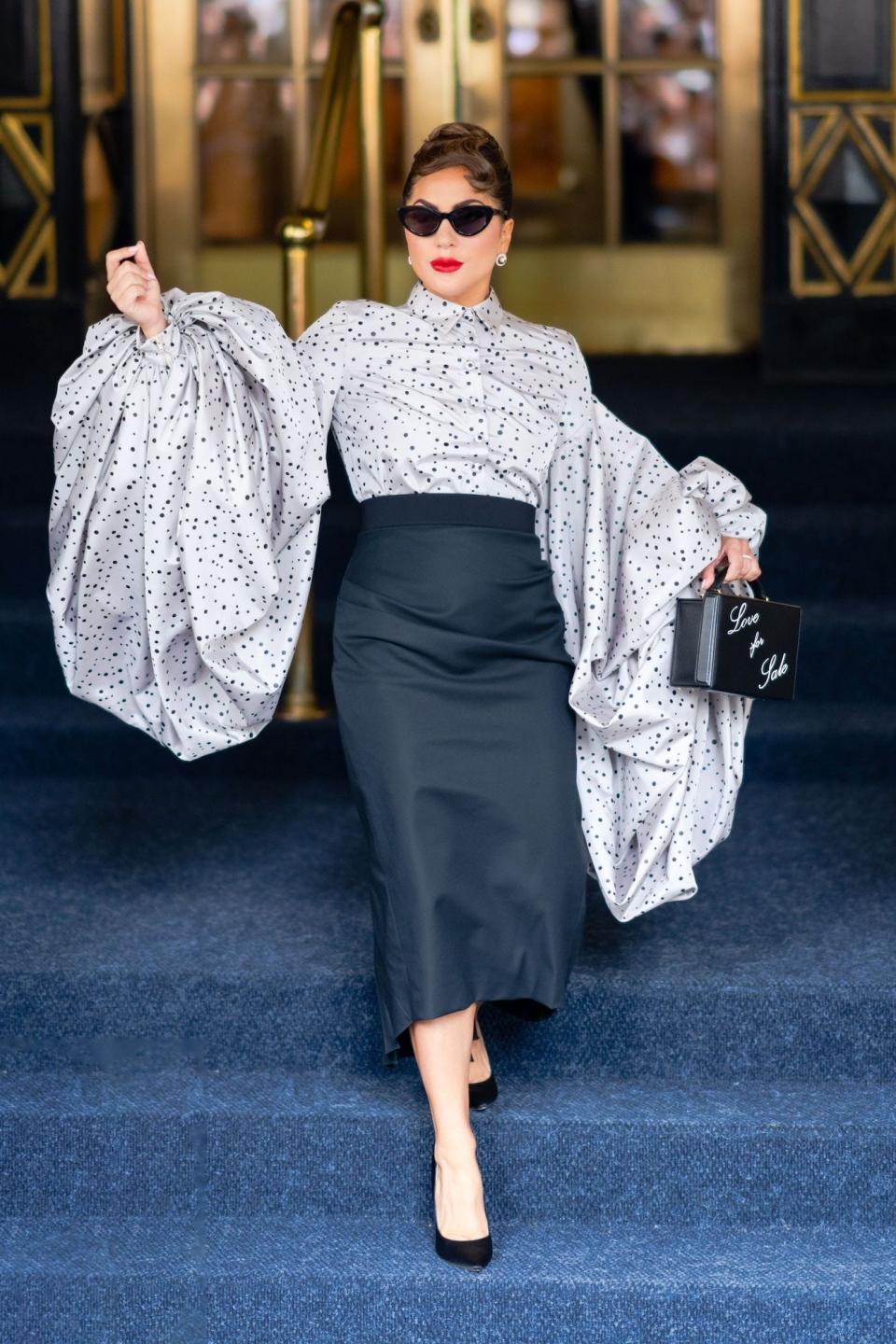 Lady Gaga leaves a New York City hotel in July 2021.